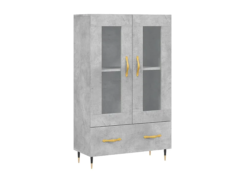 Buffet haut gris béton 69,5x31x115 bois d'ingénierie