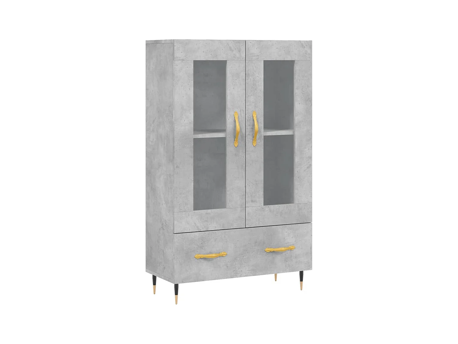 Buffet haut gris béton 69,5x31x115 bois d'ingénierie