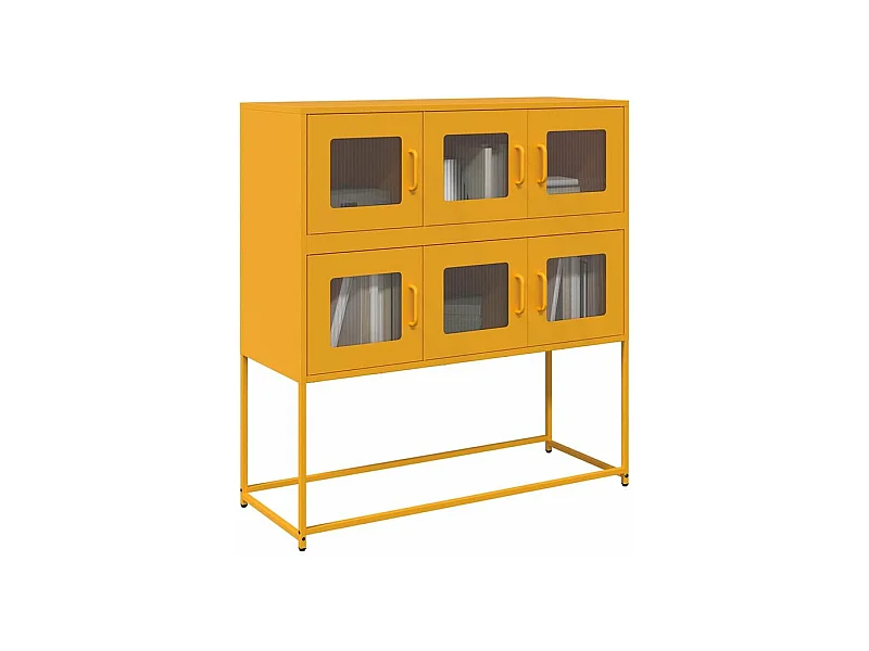 Buffet jaune moutarde 100,5x39x107 acier laminé à froid