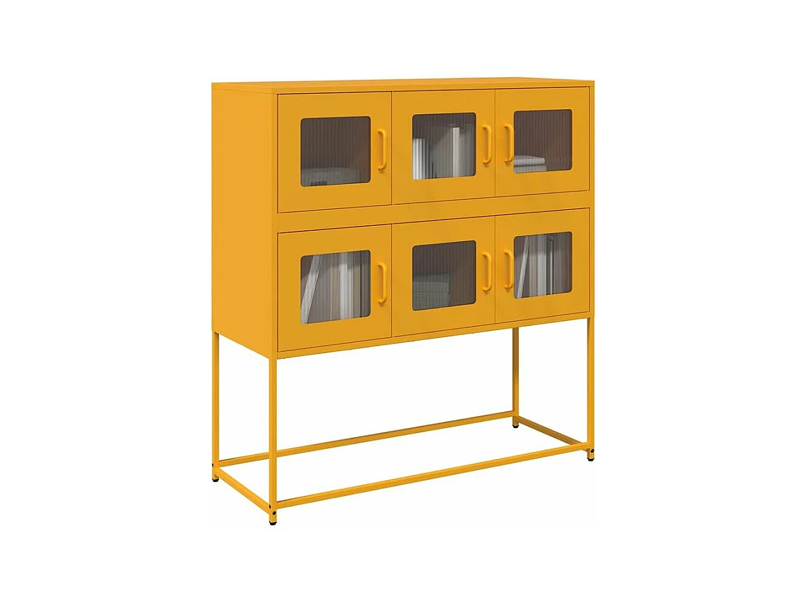 Buffet jaune moutarde 100,5x39x107 acier laminé à froid