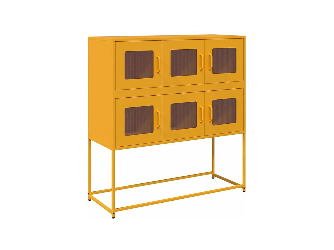 Buffet jaune moutarde 100,5x39x107 acier laminé à froid
