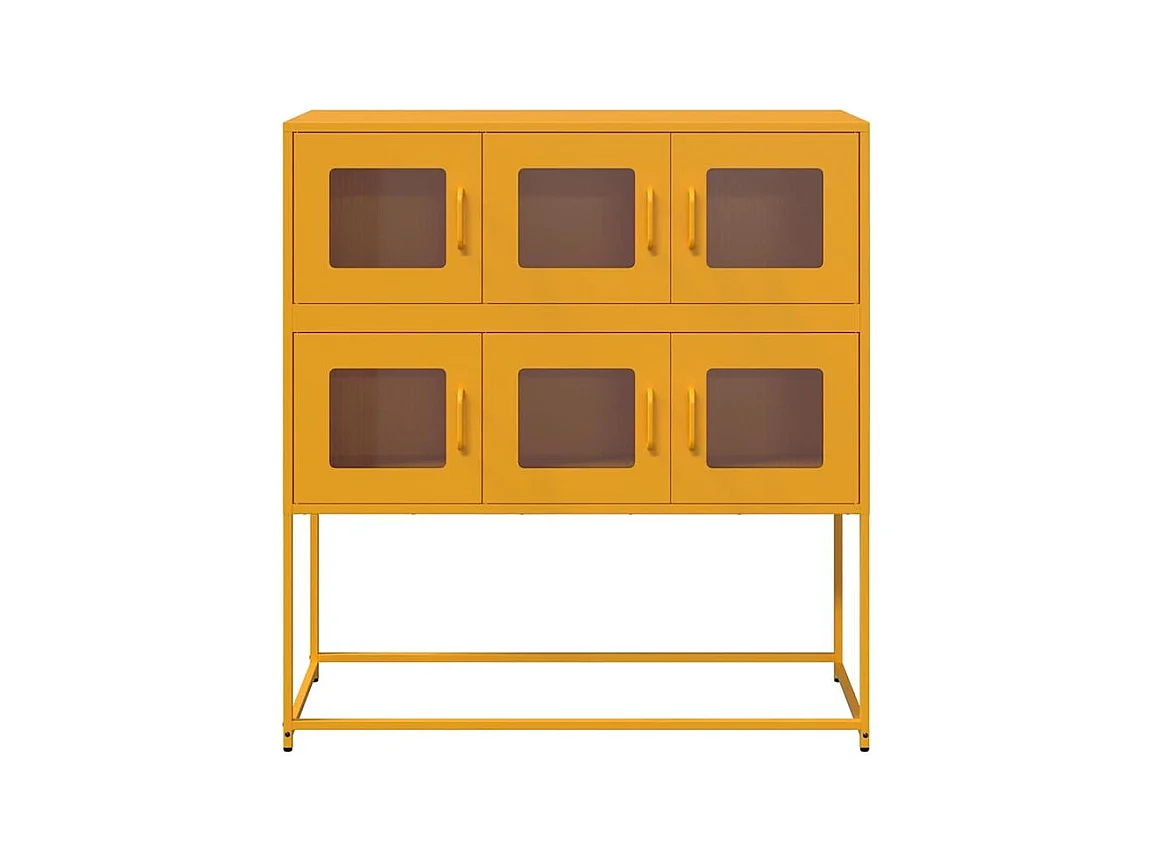 Buffet jaune moutarde 100,5x39x107 acier laminé à froid