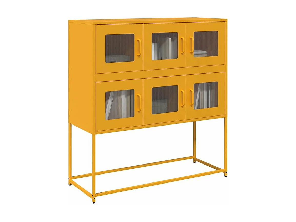 Buffet jaune moutarde 100,5x39x107 acier laminé à froid