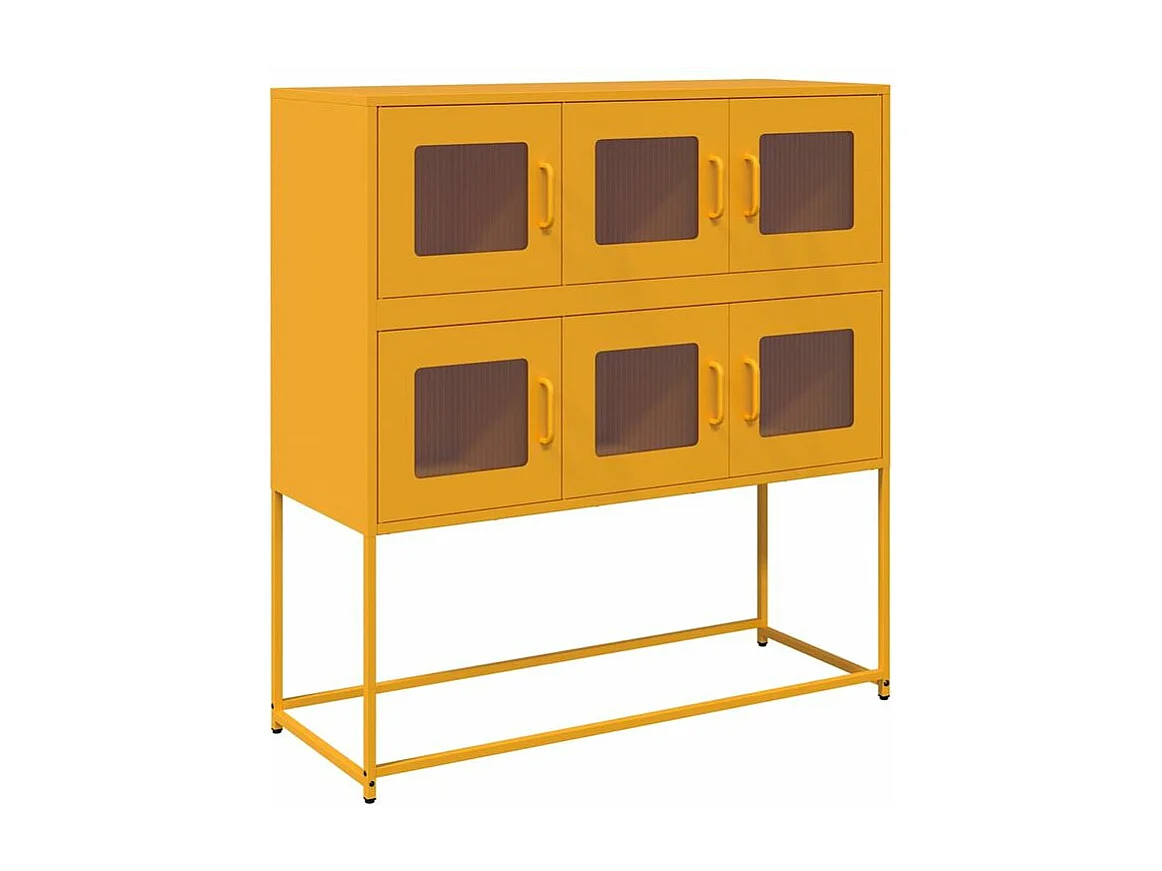 Buffet jaune moutarde 100,5x39x107 acier laminé à froid