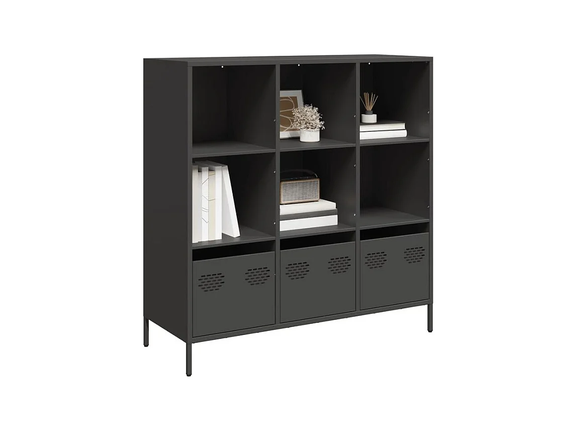 Buffet haut noir 101,5x39x103,5 acier