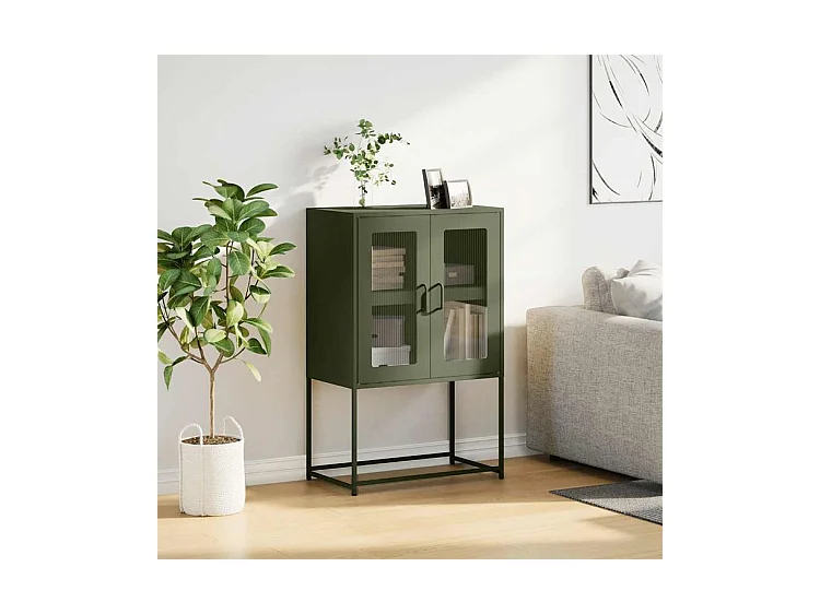 Buffet haut vert olive 68x39x107 acier