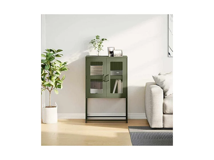 Buffet haut vert olive 68x39x107 acier