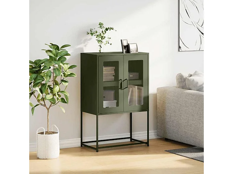 Buffet haut vert olive 68x39x107 acier