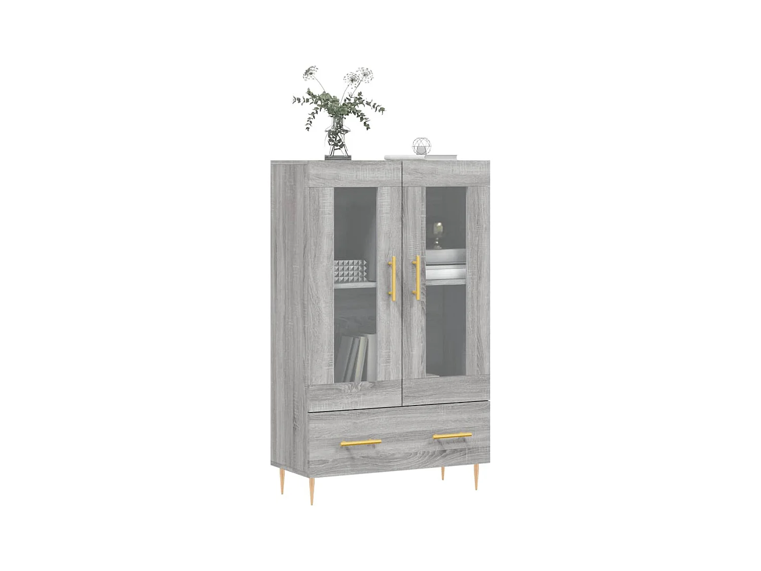 Buffet haut sonoma gris 69,5x31x115 bois d'ingénierie