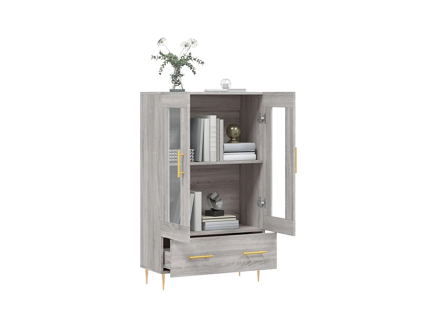 Buffet haut sonoma gris 69,5x31x115 bois d'ingénierie