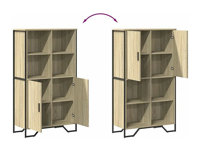 Buffet haut chêne sonoma 79,5x35,5x137,5 bois d'ingénierie