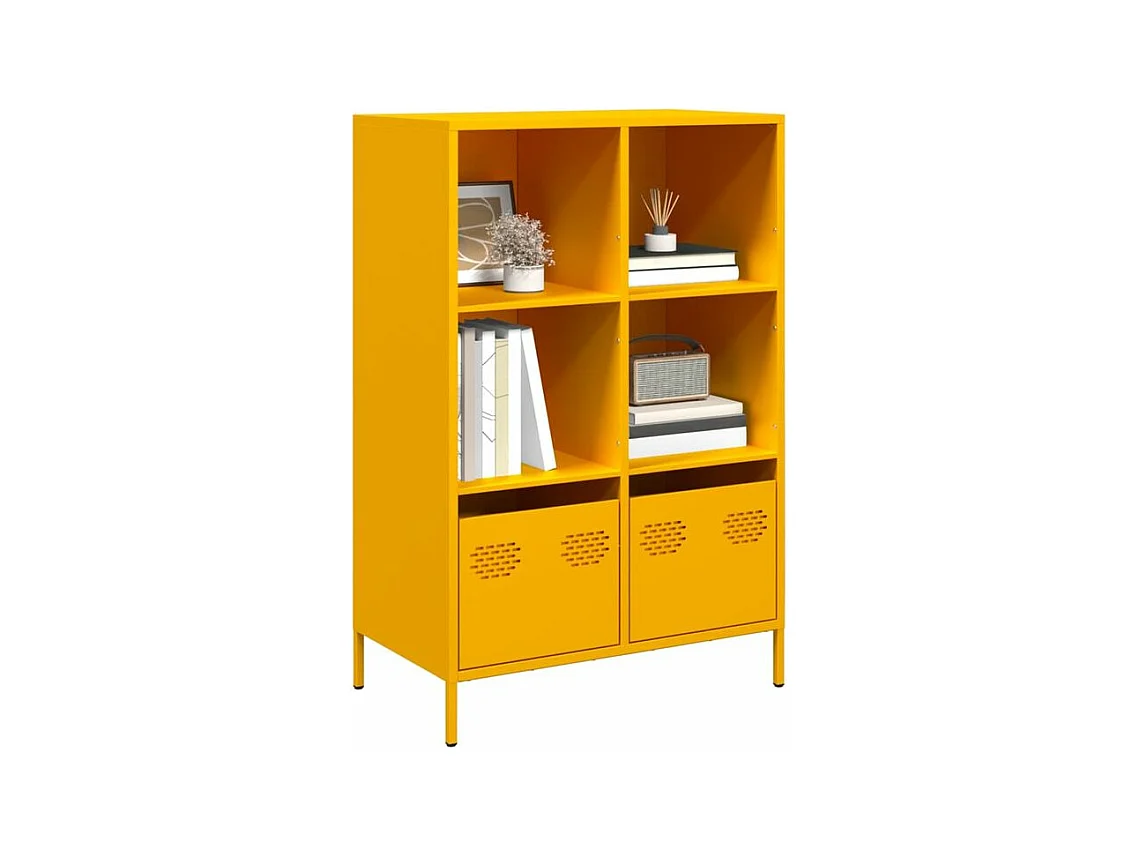 Buffet haut jaune moutarde 68x39x103,5 acier