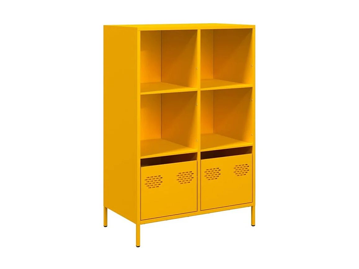 Buffet haut jaune moutarde 68x39x103,5 acier