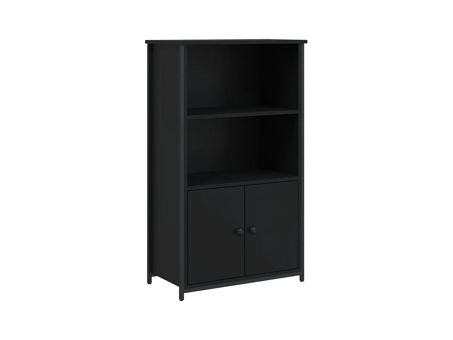 Buffet haut noir 62x32x103,5 bois d'ingénierie