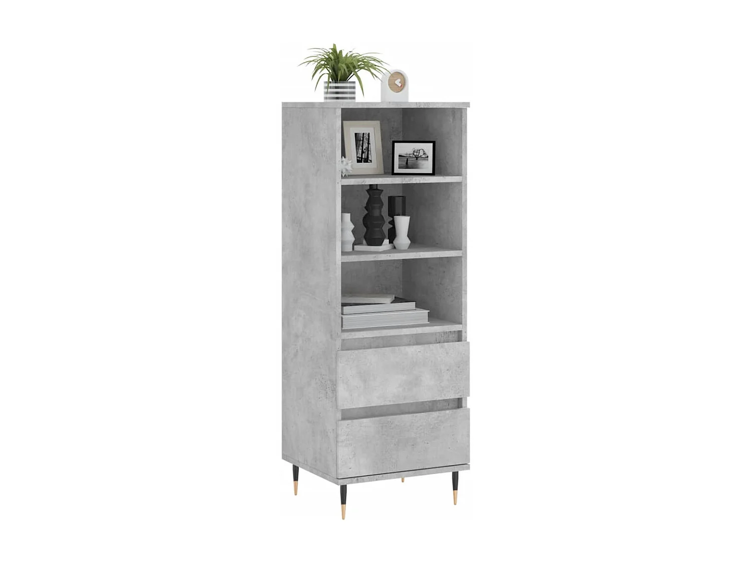 Buffet haut Gris béton 40x36x110 Bois d'ingénierie