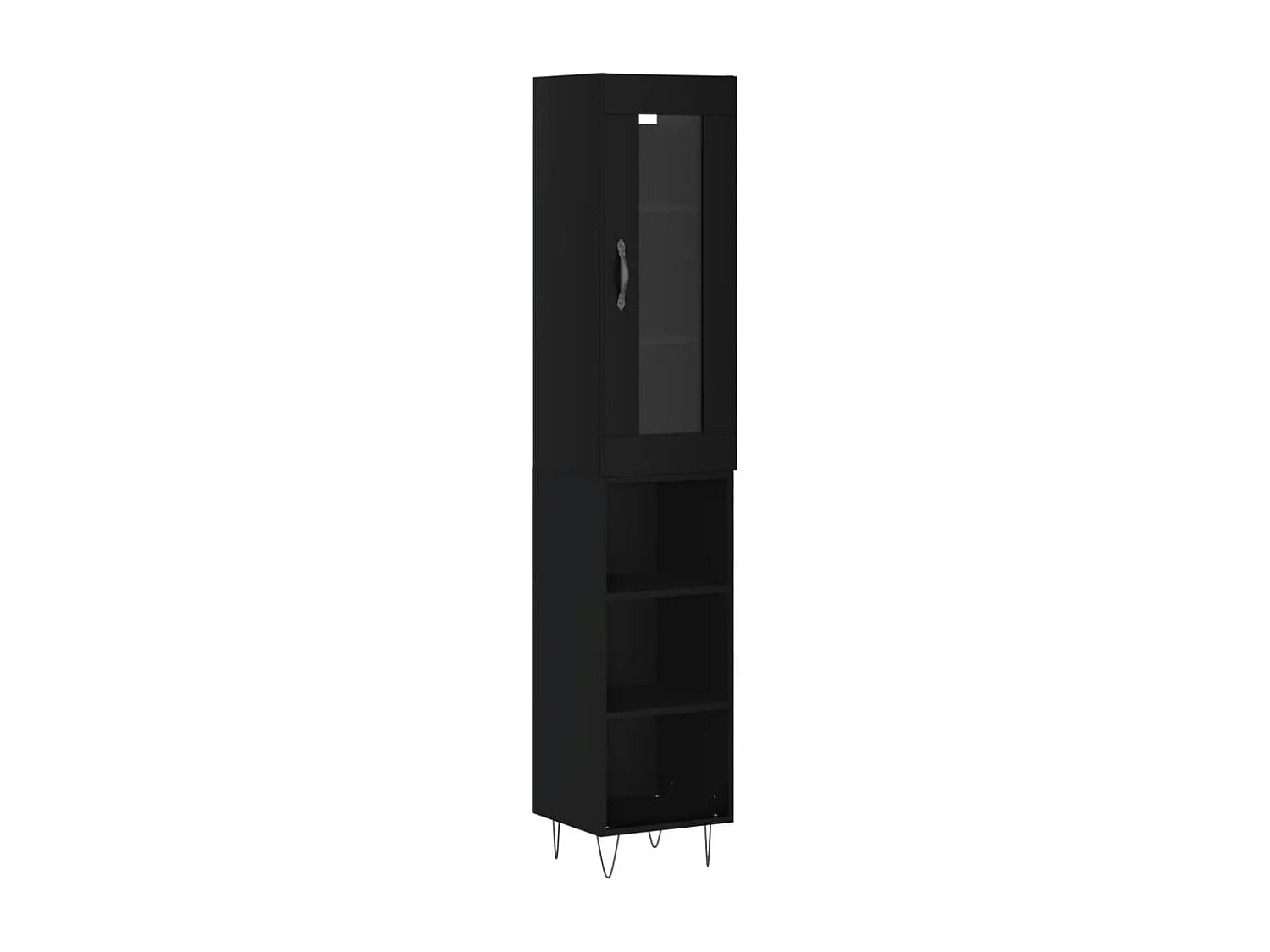 Buffet haut Noir 34,5x34x180 Bois d'ingénierie