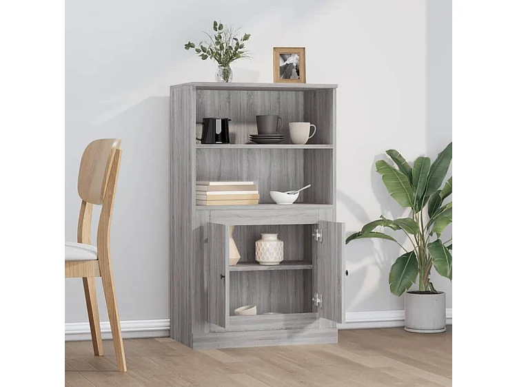 Buffet haut sonoma gris 60x35,5x103,5 bois d'ingénierie