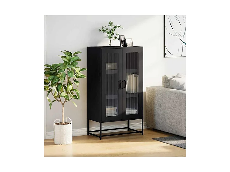 Buffet haut noir 68x39x123 acier