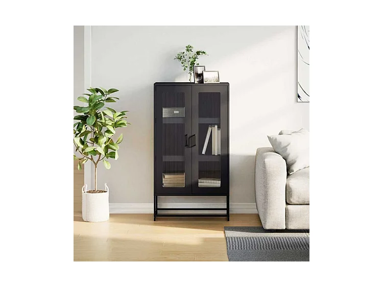 Buffet haut noir 68x39x123 acier