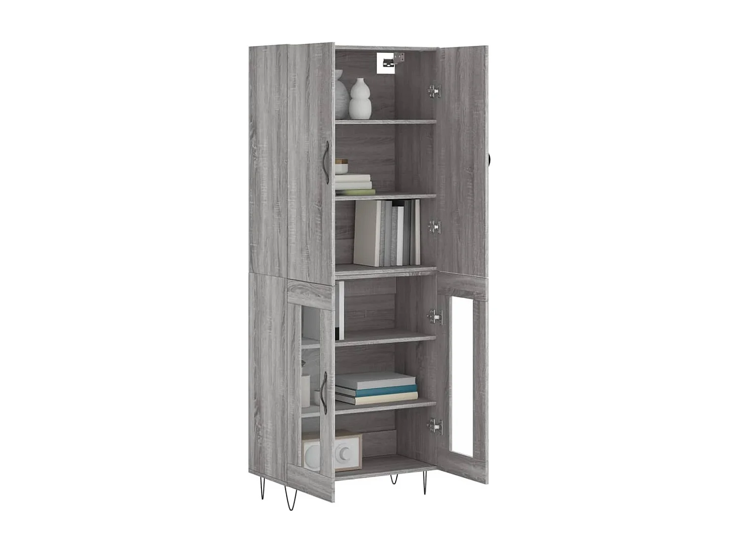 Buffet haut Sonoma gris 69,5x34x180 Bois d'ingénierie