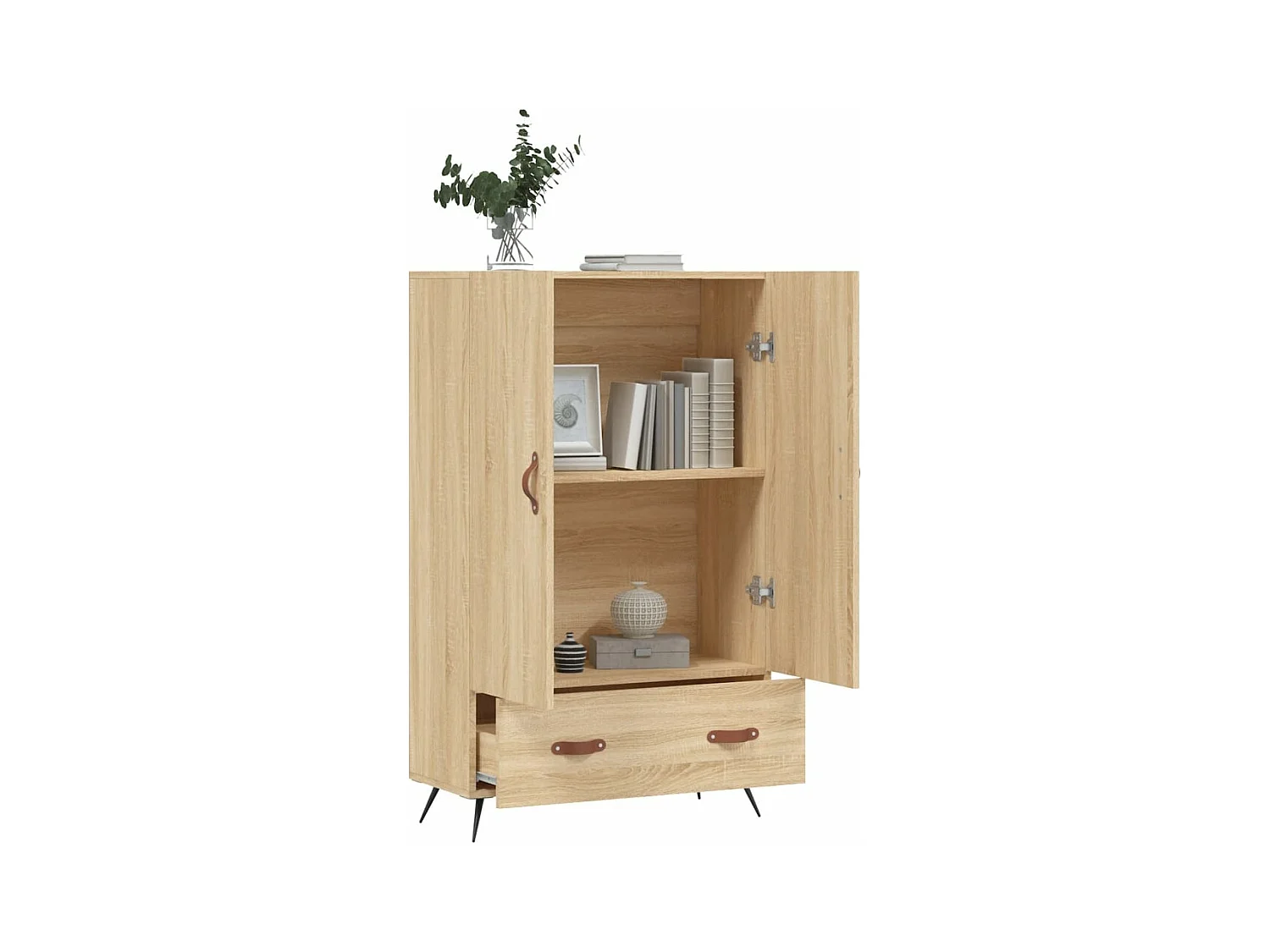 Buffet haut chêne sonoma 69,5x31x115 bois d'ingénierie