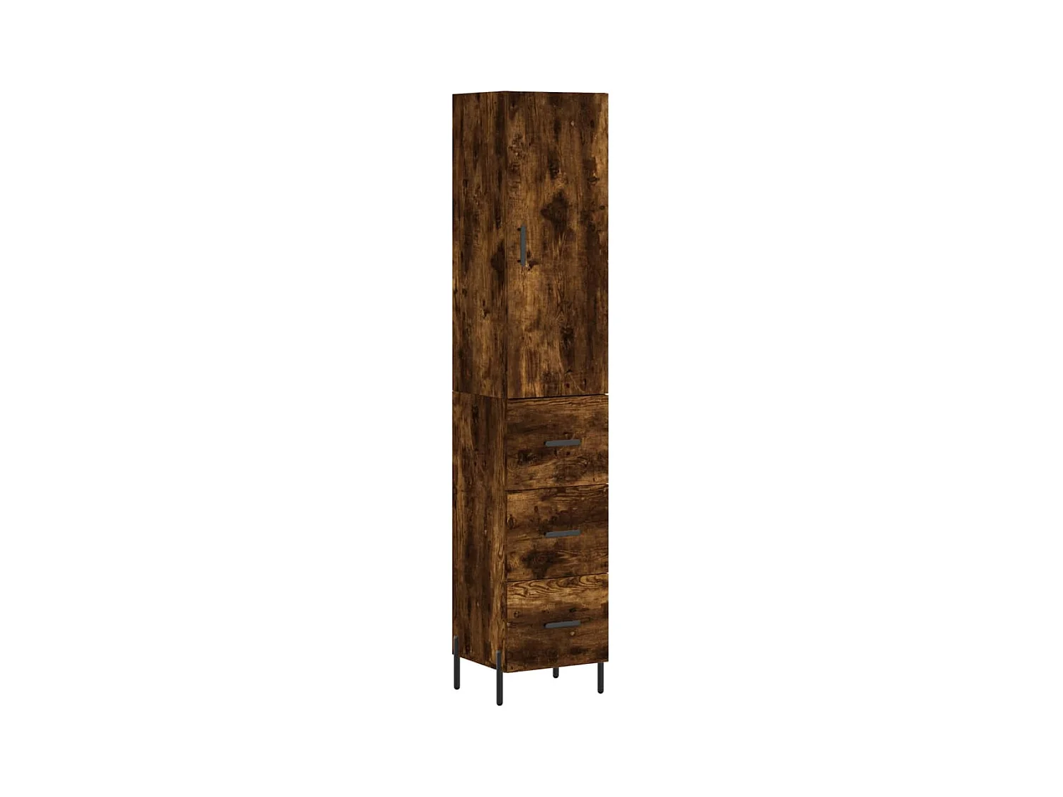 Buffet haut Chêne fumé 34,5x34x180 Bois d'ingénierie