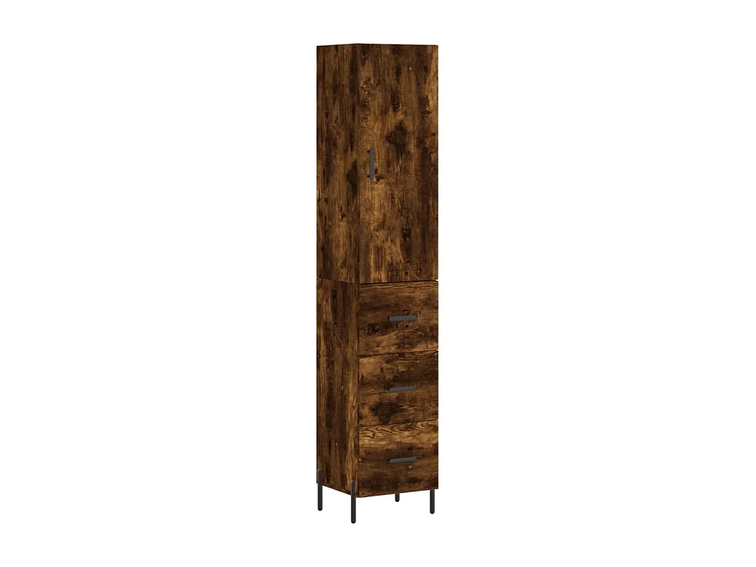 Buffet haut Chêne fumé 34,5x34x180 Bois d'ingénierie