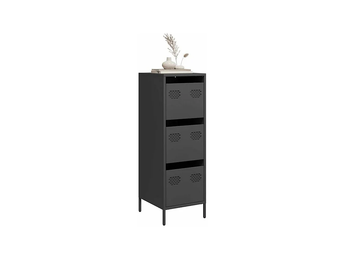 Buffet haut noir 39x35x103,5 acier