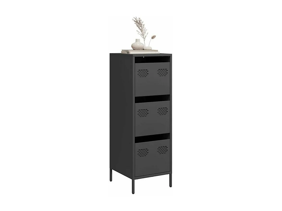 Buffet haut noir 39x35x103,5 acier