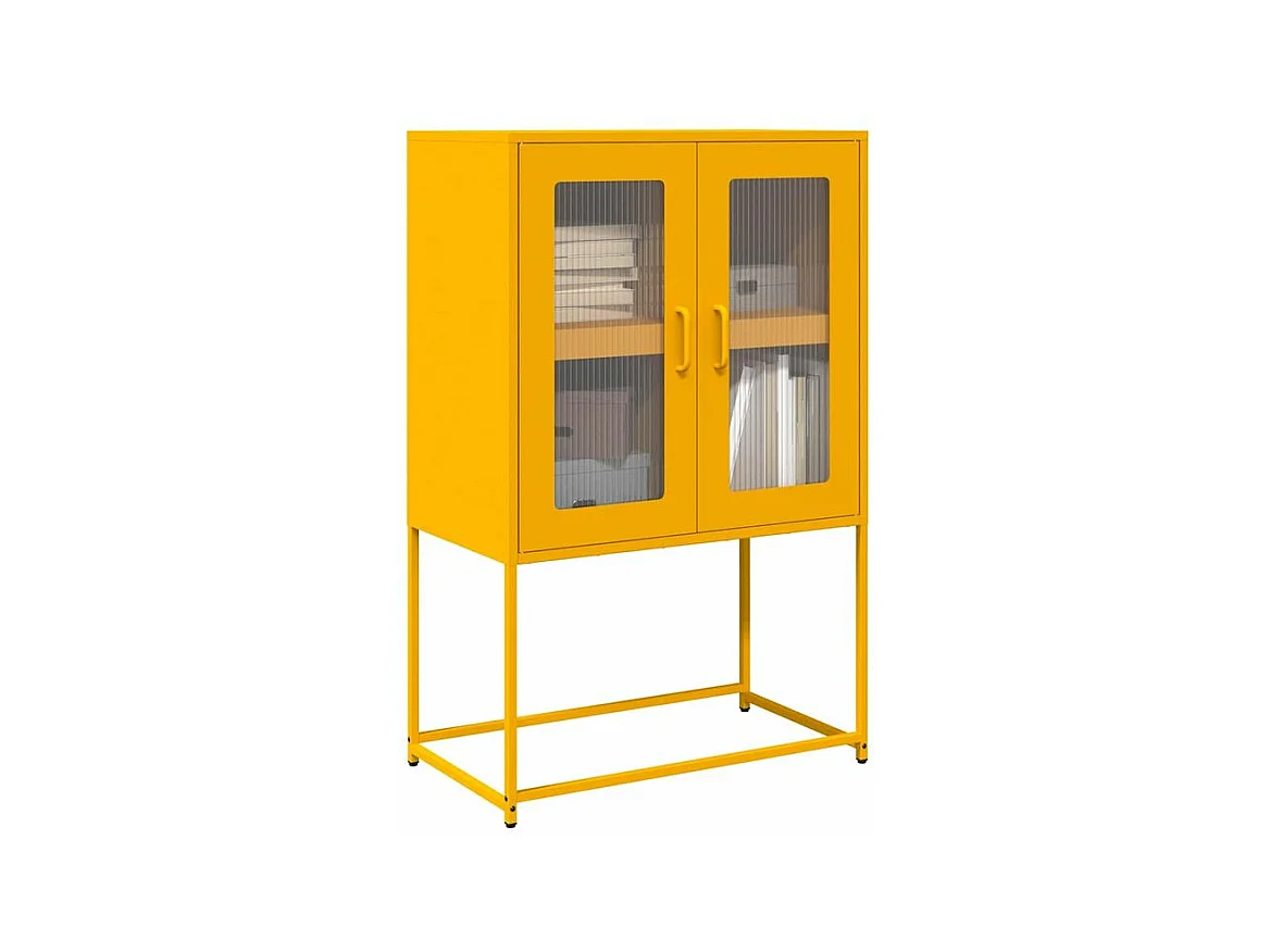 Buffet haut jaune moutarde 68x39x107 acier