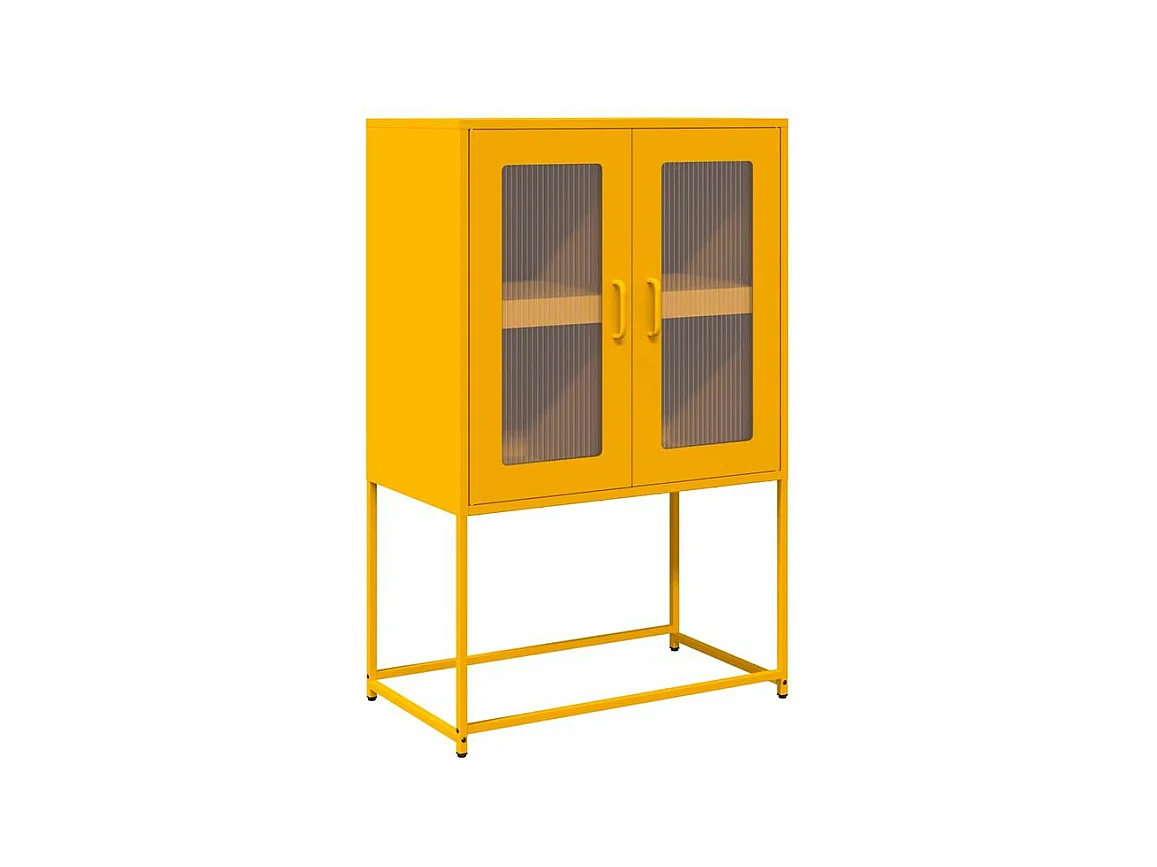Buffet haut jaune moutarde 68x39x107 acier