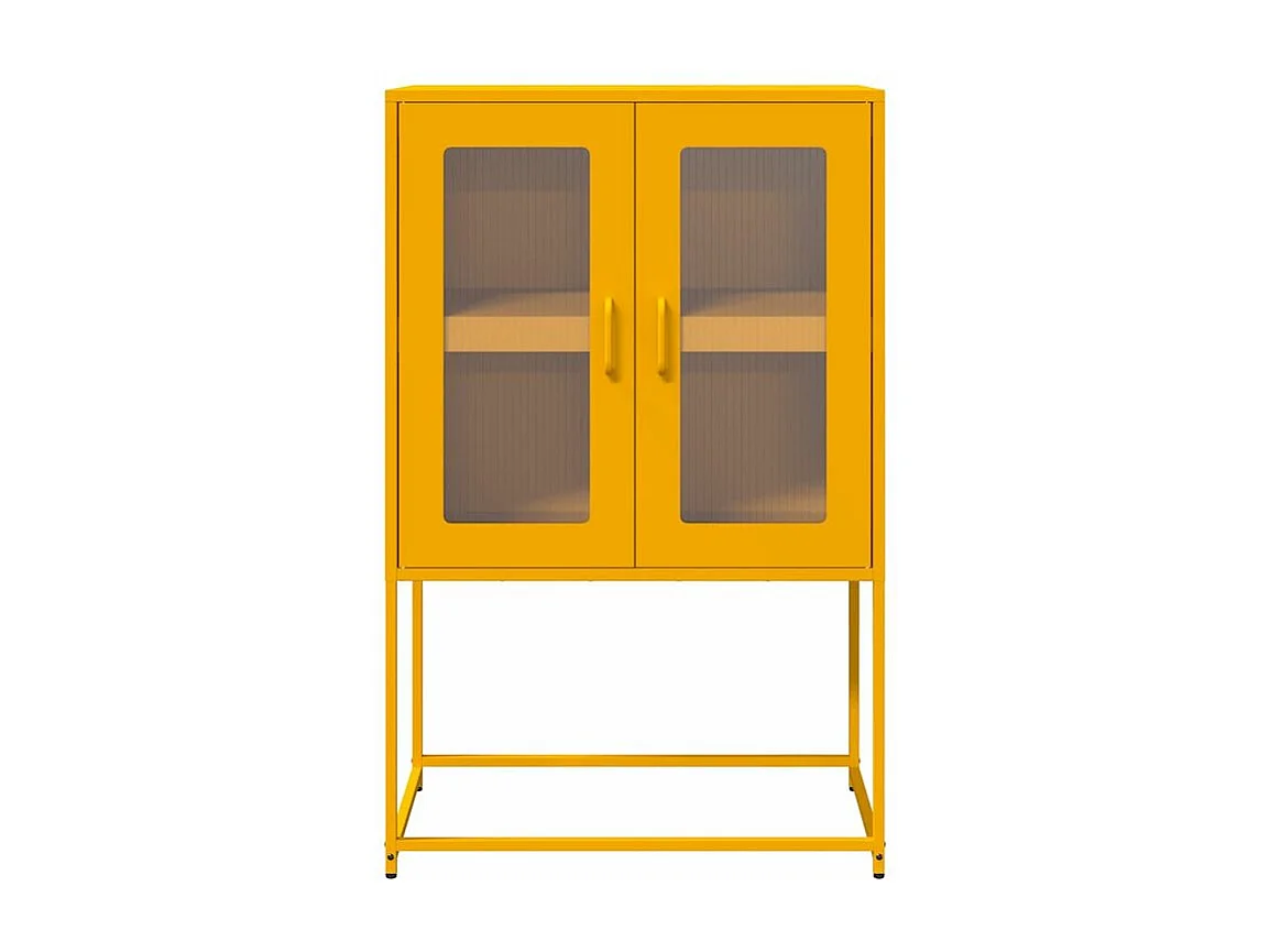 Buffet haut jaune moutarde 68x39x107 acier