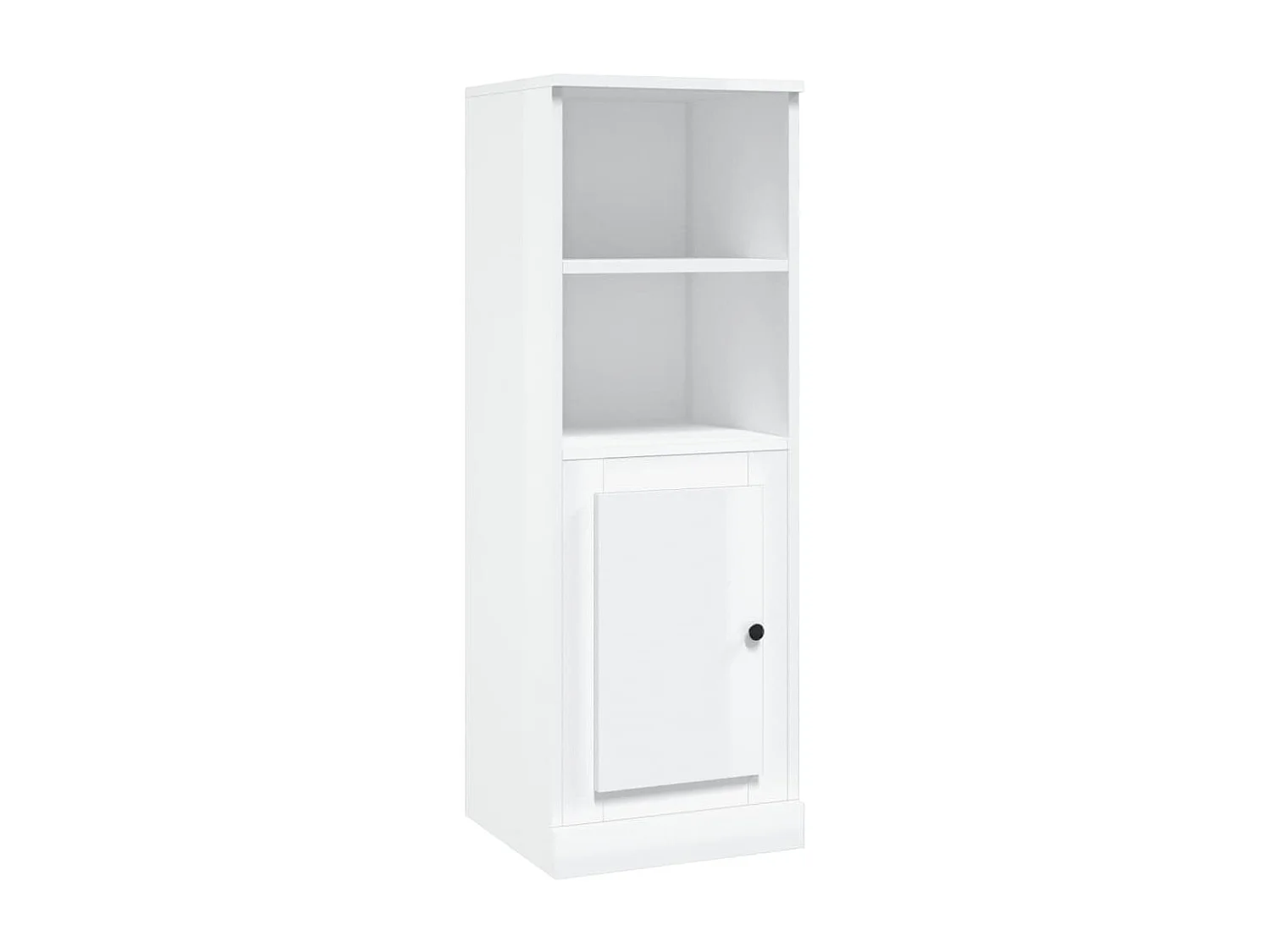 Buffet haut blanc brillant 36x35,5x103,5 bois d'ingénierie