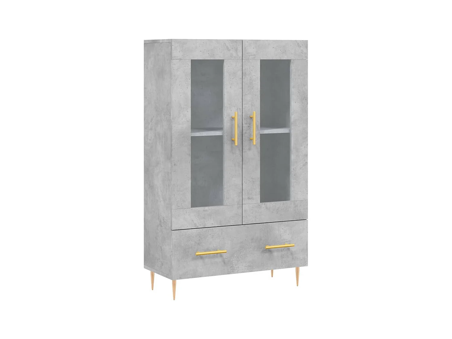Buffet haut gris béton 69,5x31x115 bois d'ingénierie
