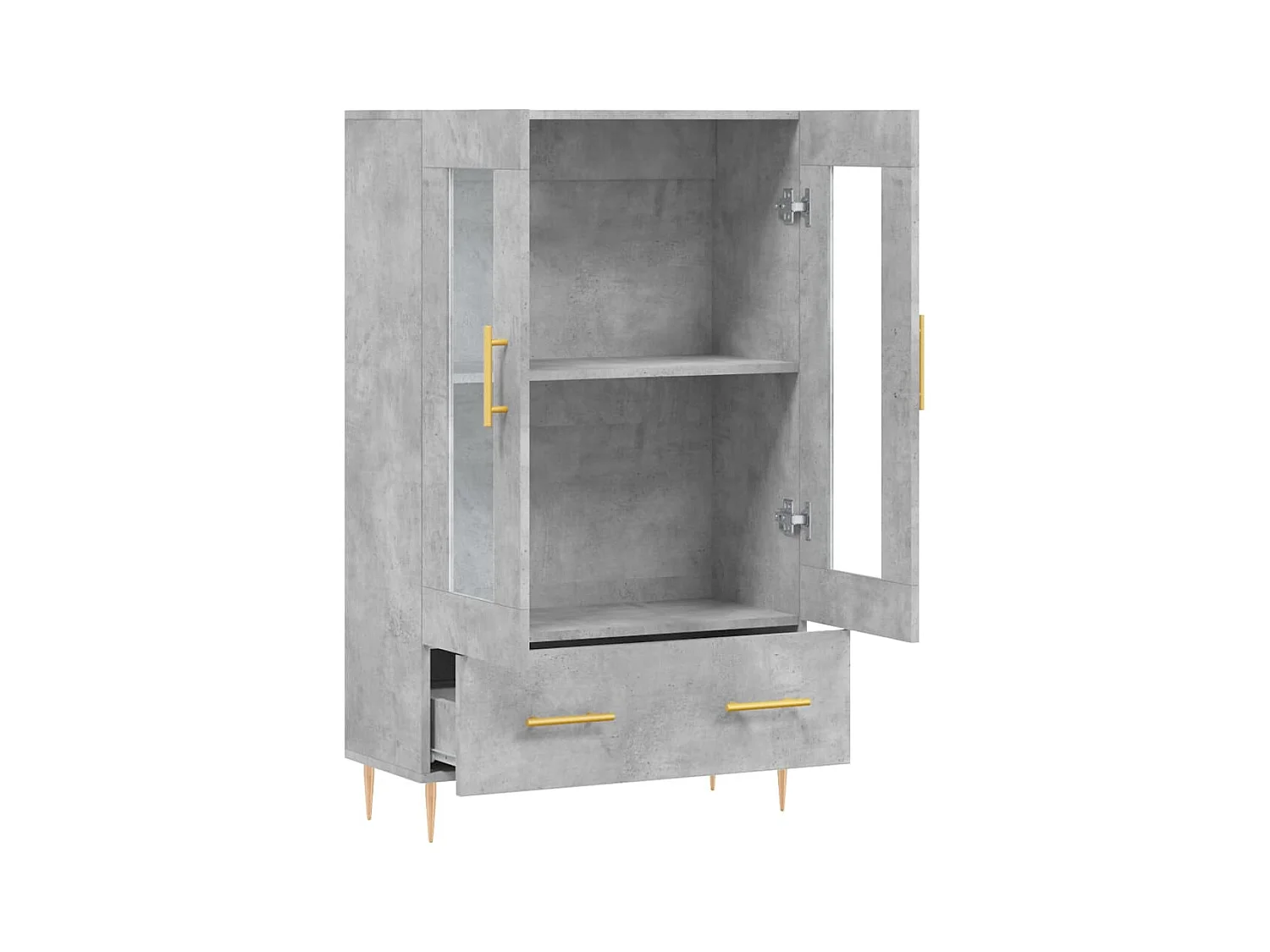 Buffet haut gris béton 69,5x31x115 bois d'ingénierie