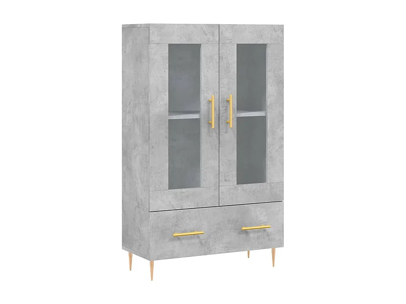 Buffet haut gris béton 69,5x31x115 bois d'ingénierie