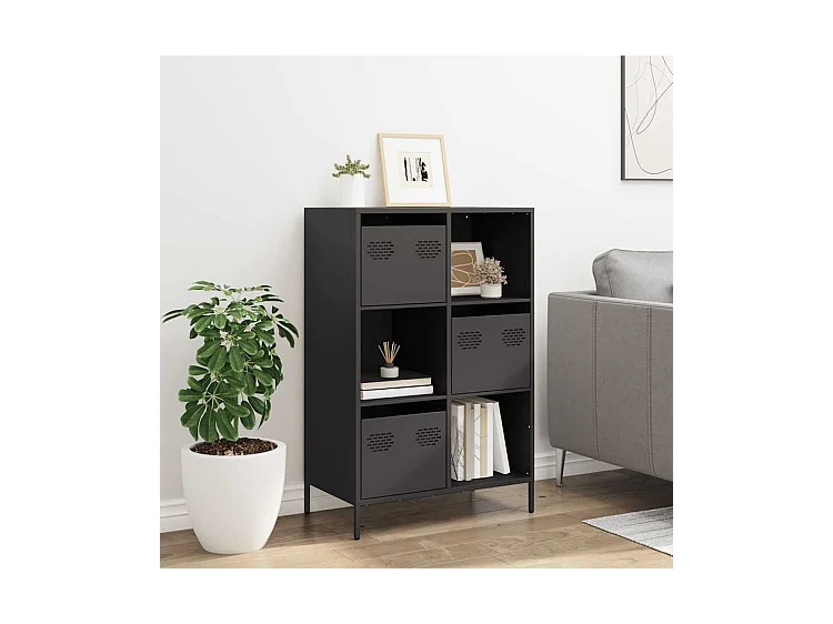 Buffet haut noir 68x39x103,5 acier