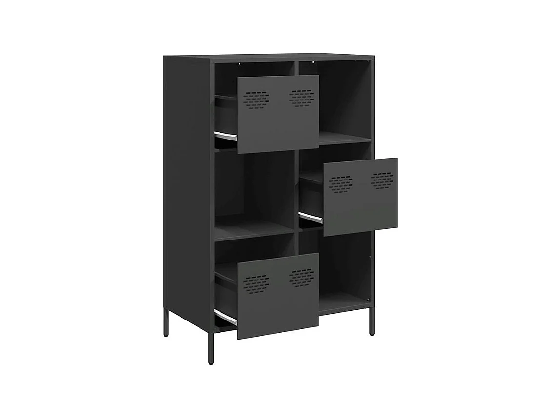 Buffet haut noir 68x39x103,5 acier