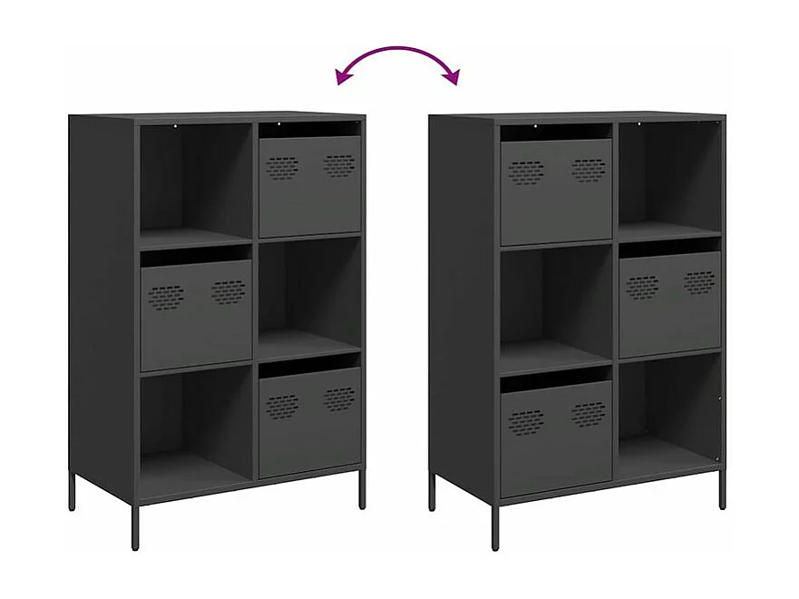 Buffet haut noir 68x39x103,5 acier