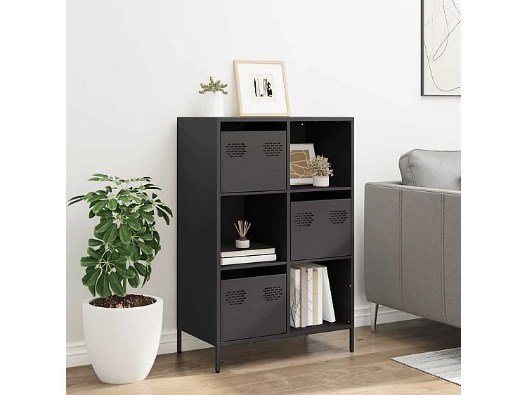 Buffet haut noir 68x39x103,5 acier