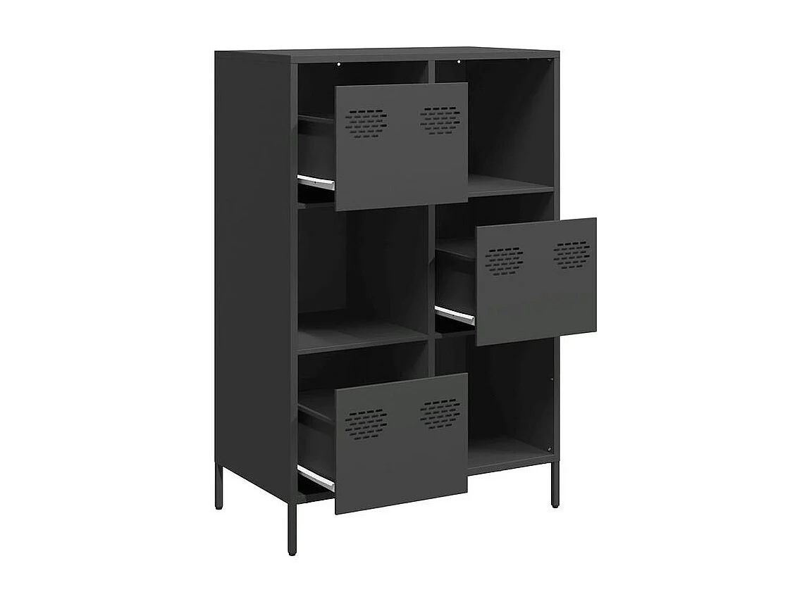 Buffet haut noir 68x39x103,5 acier