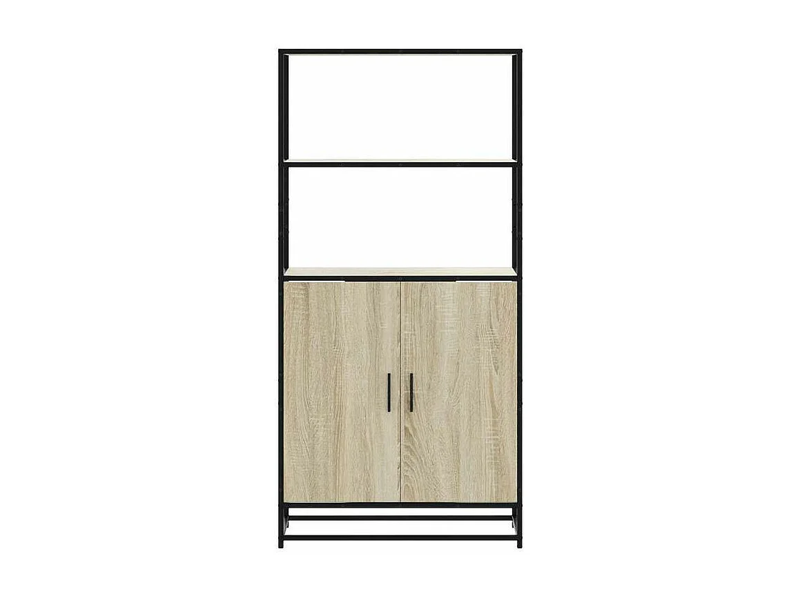 Buffet haut chêne sonoma 68x35x139 bois d'ingénierie métal