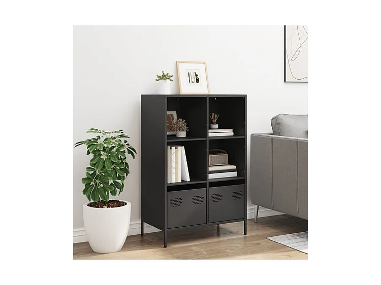 Buffet haut noir 68x39x103,5 acier