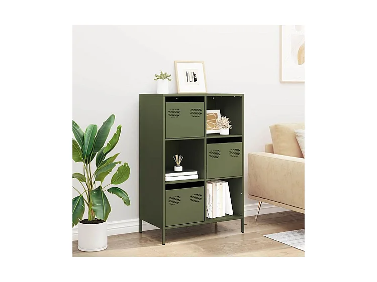 Buffet haut vert olive 68x39x103,5 acier
