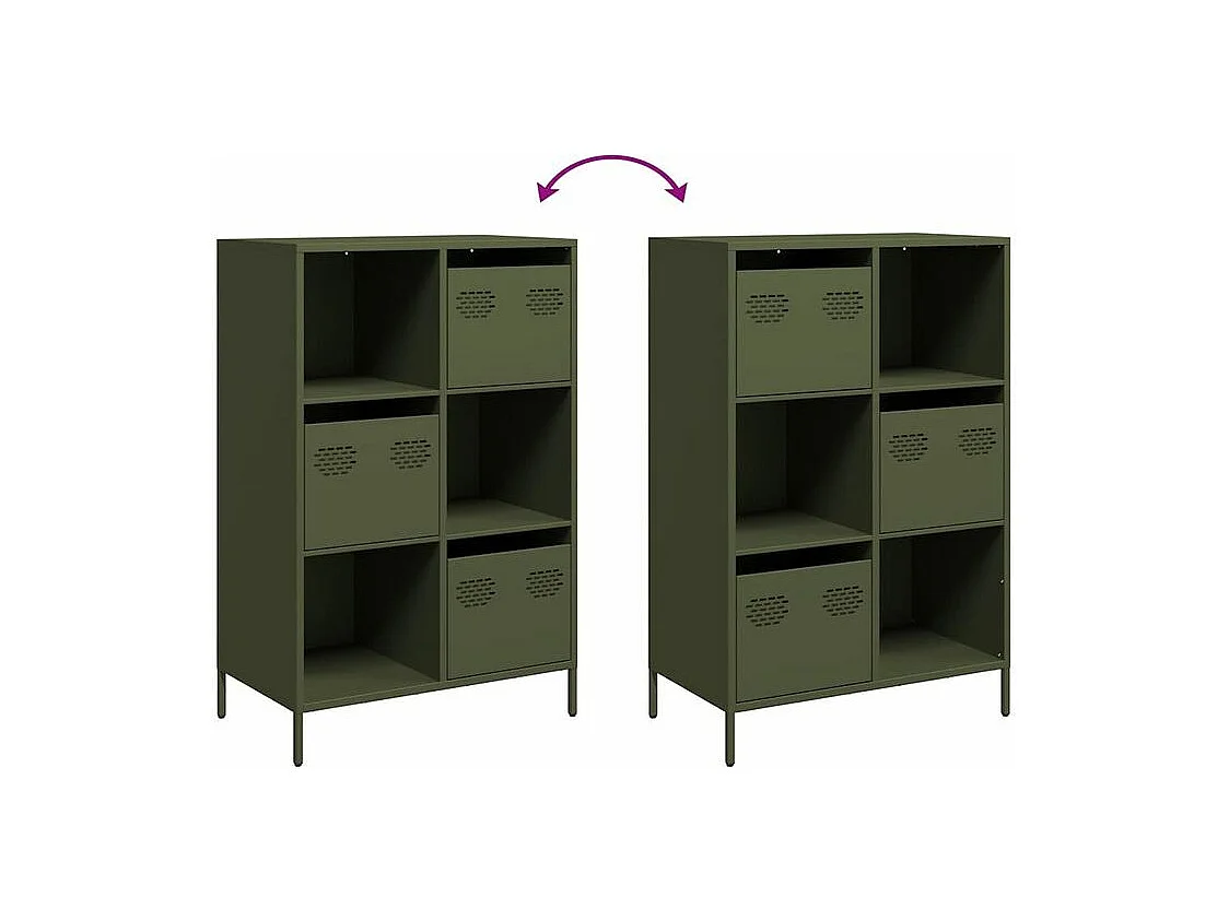 Buffet haut vert olive 68x39x103,5 acier