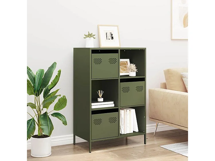 Buffet haut vert olive 68x39x103,5 acier
