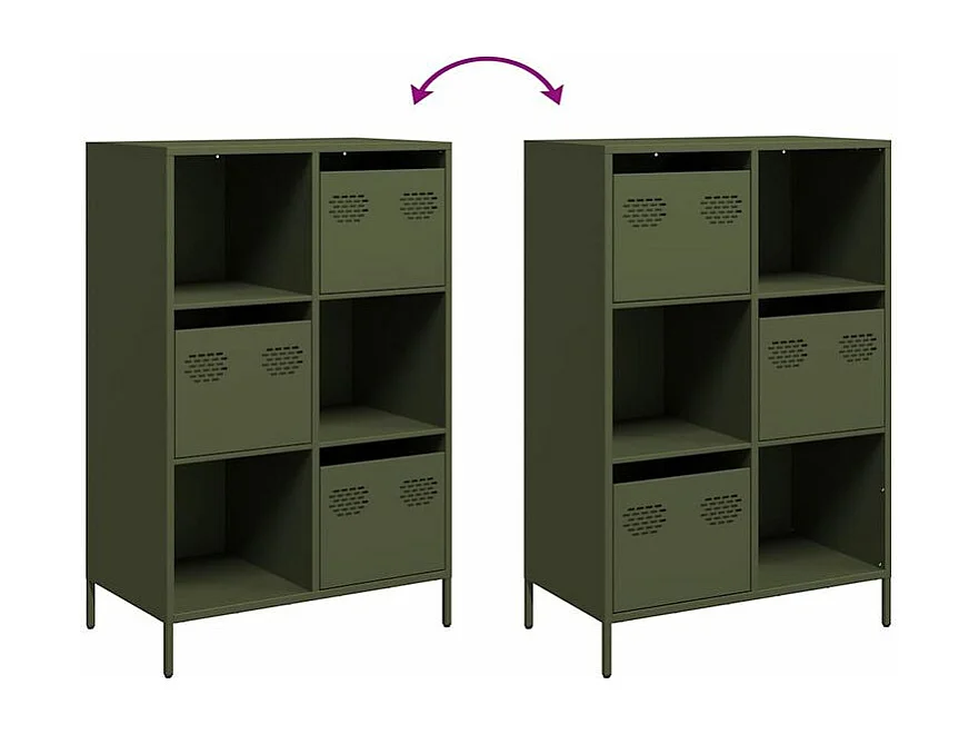 Buffet haut vert olive 68x39x103,5 acier