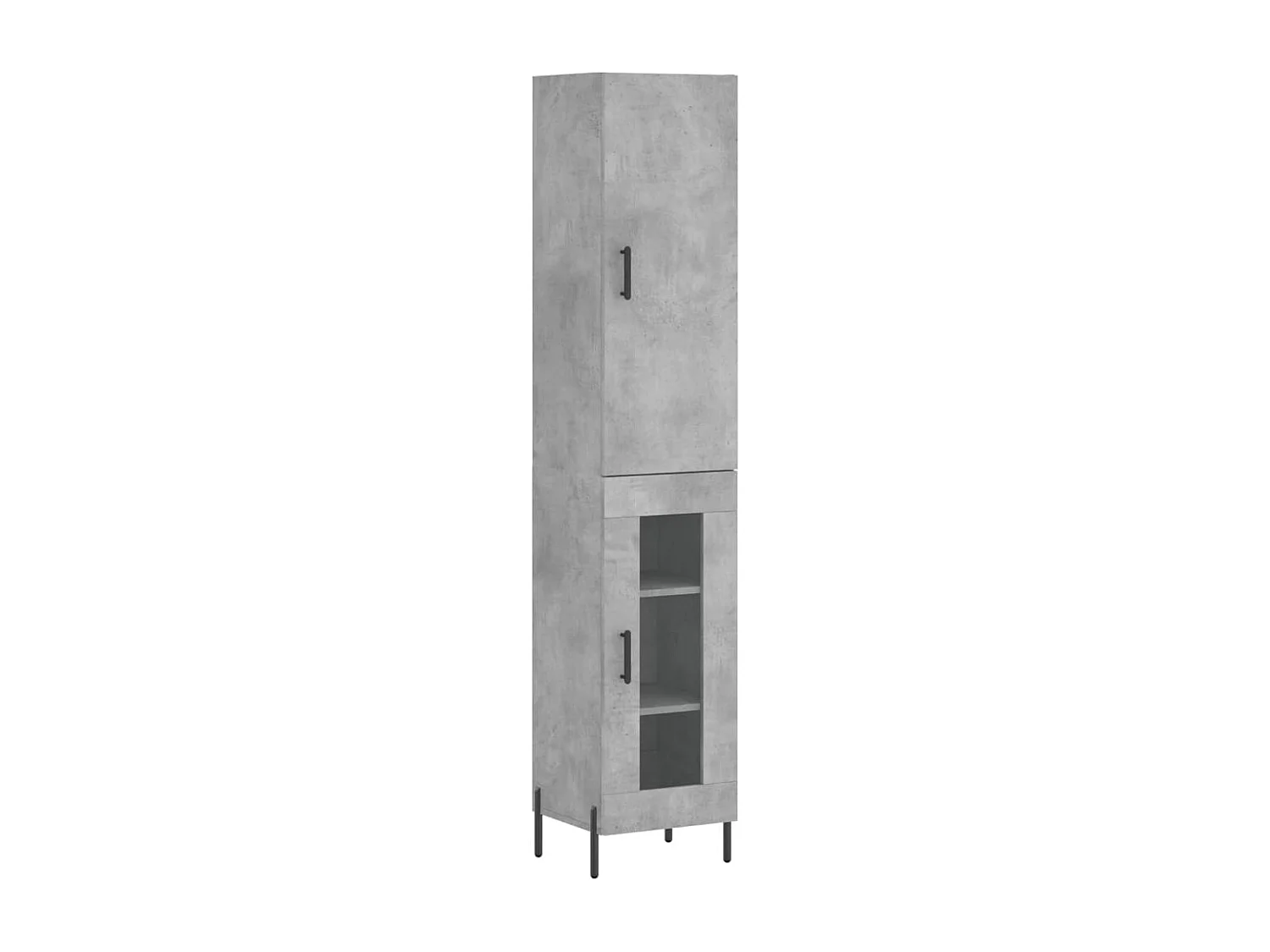 Buffet haut Gris béton 34,5x34x180 Bois d'ingénierie