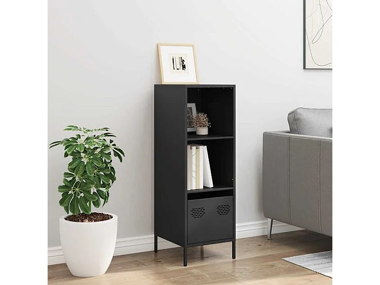 Buffet haut noir 35x39x103,5 acier