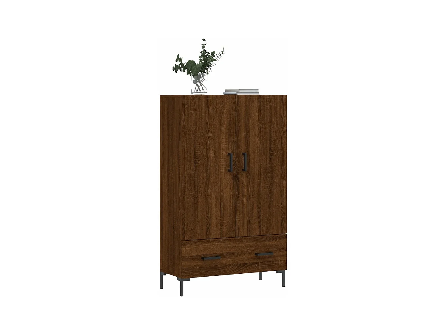 Buffet haut chêne marron 69,5x31x115 bois d'ingénierie
